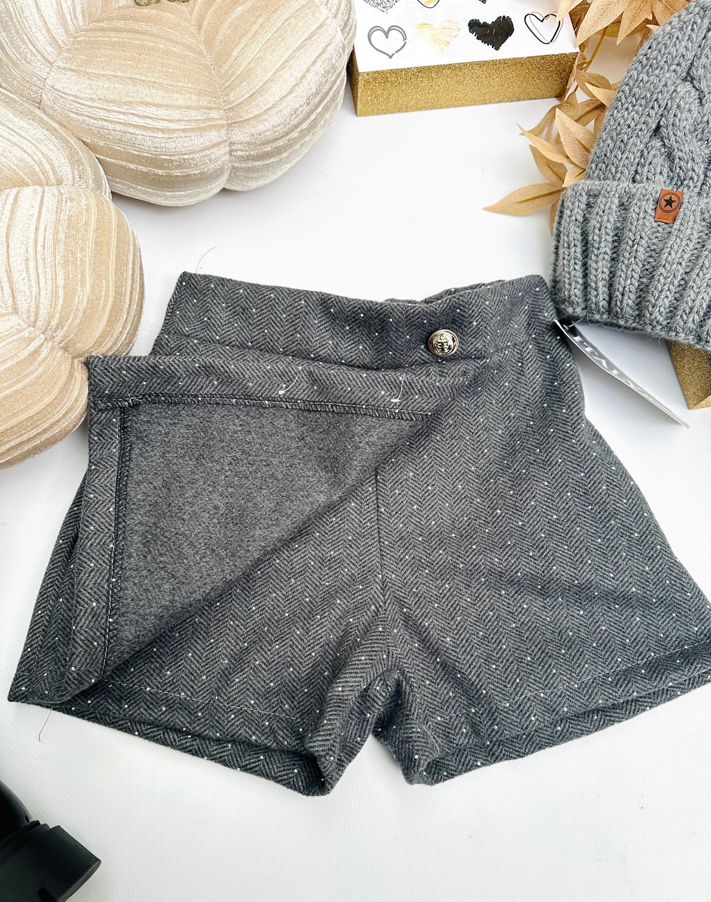 Grey sparkle skorts