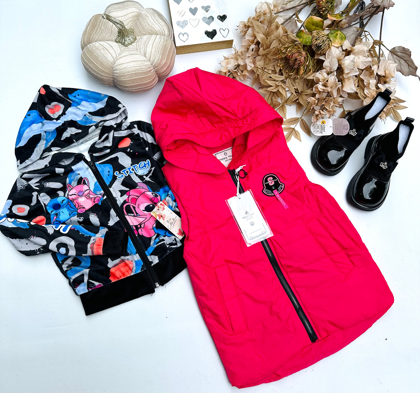 Stitch velvet zip hoodie