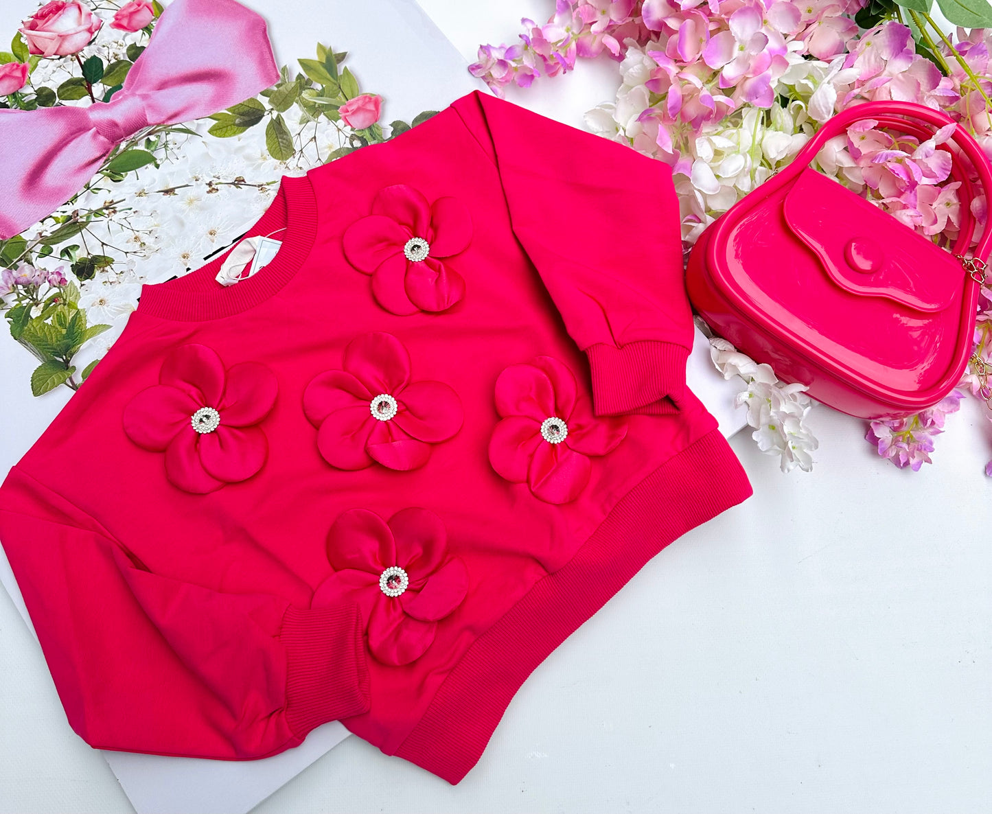 Pink flower sweatshirt