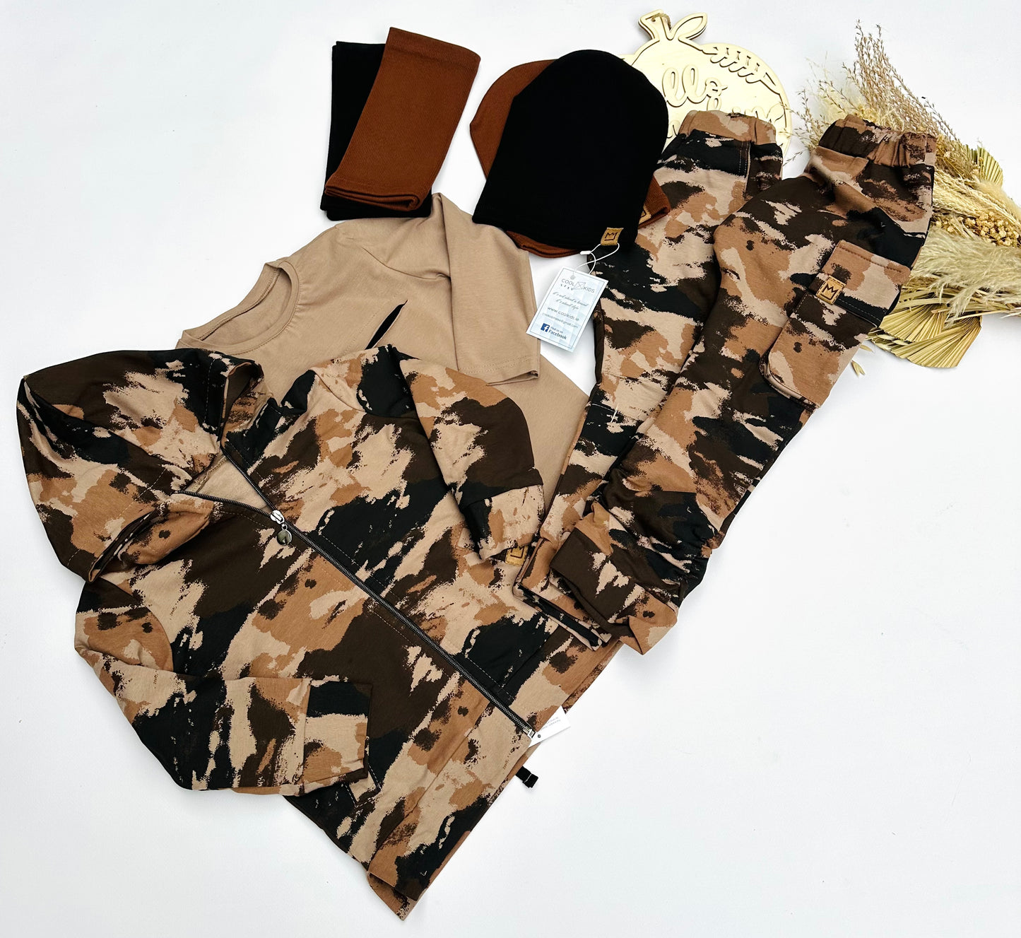Brown camouflage hoodie