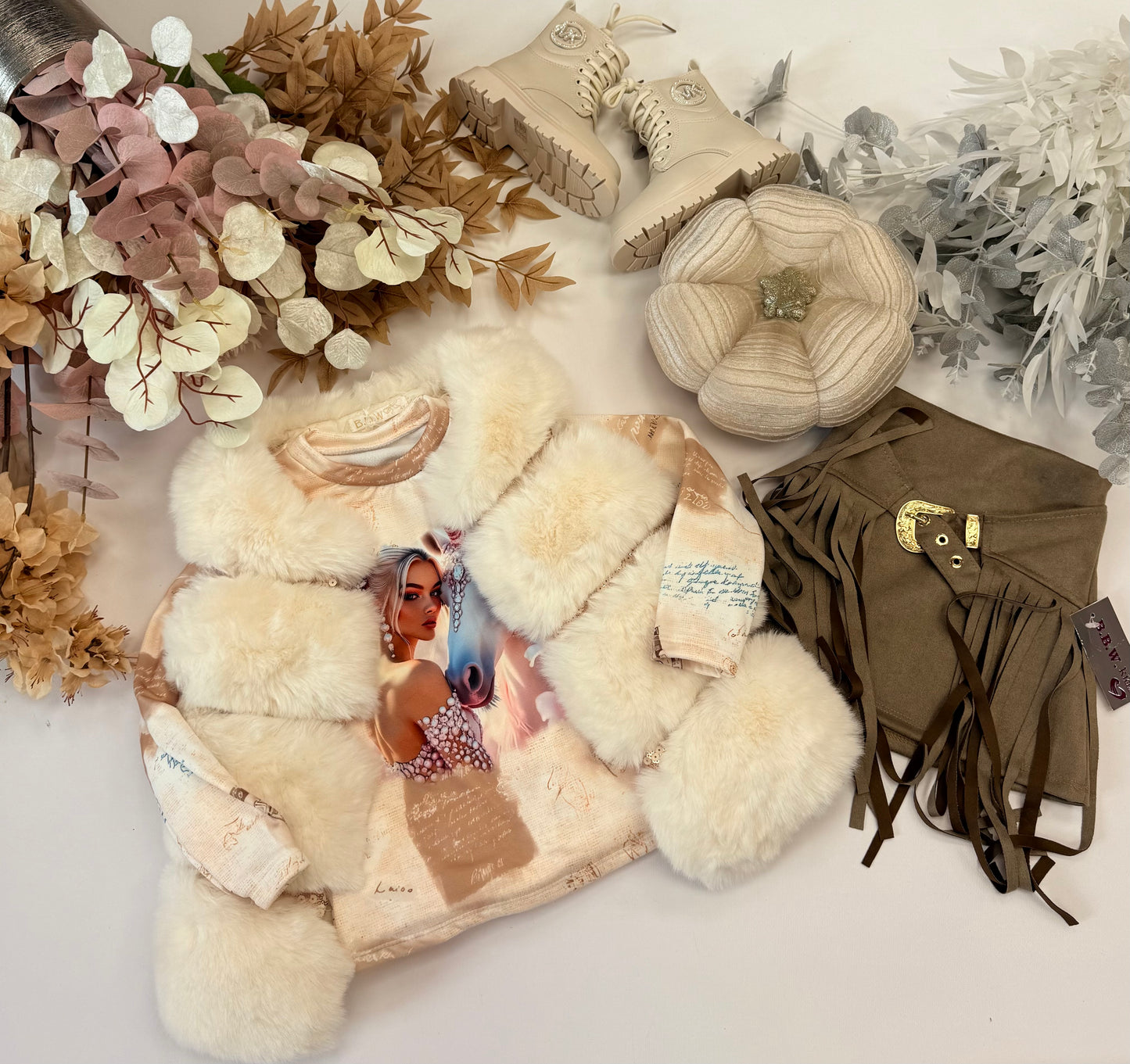 Cream fur gilet