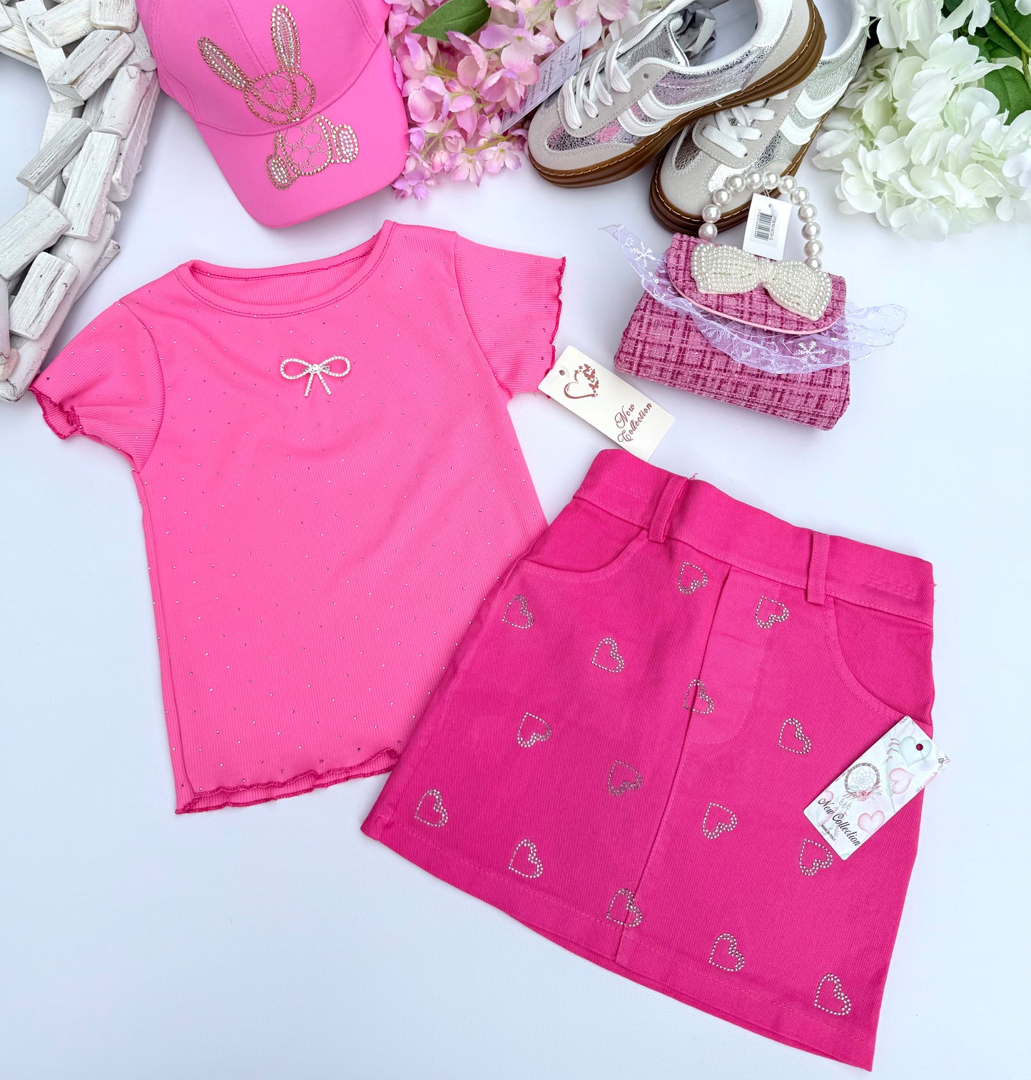 Pink bow t shirt