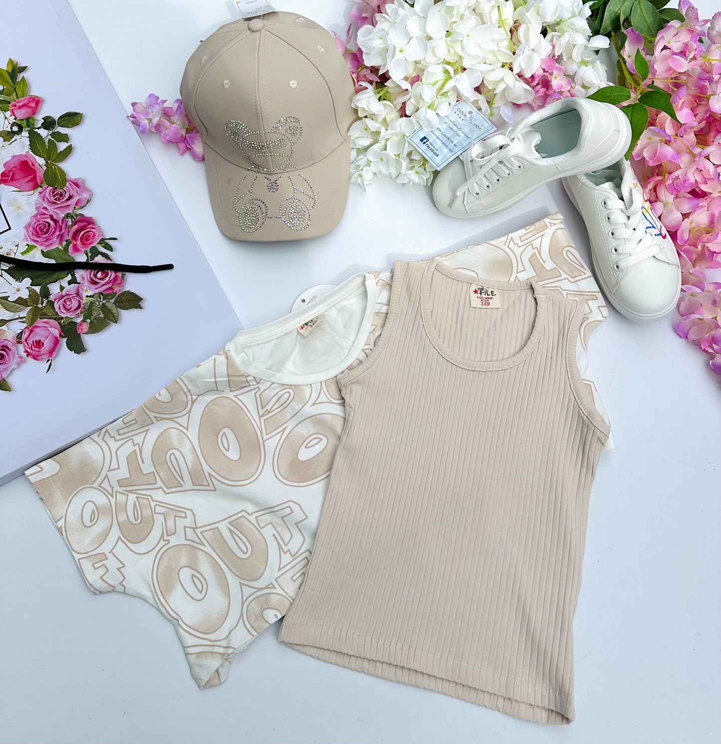 2 IN1 beige t shirt