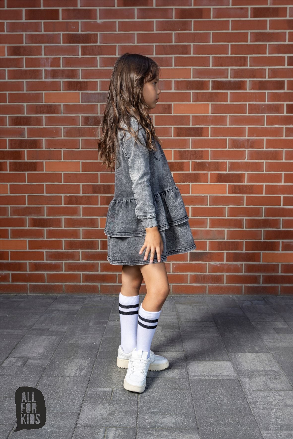 Black soft denim dress