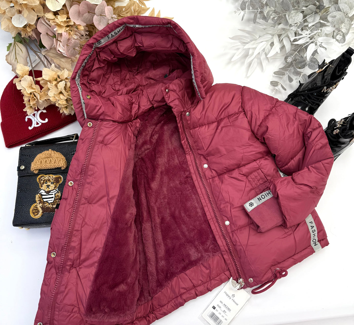 Burgundy winter jacket