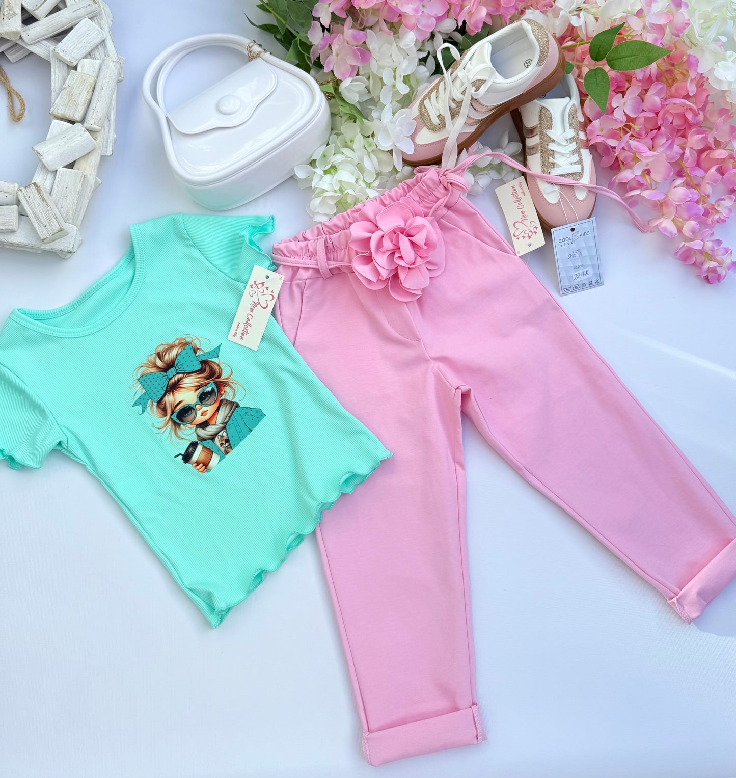 Pink flower pants