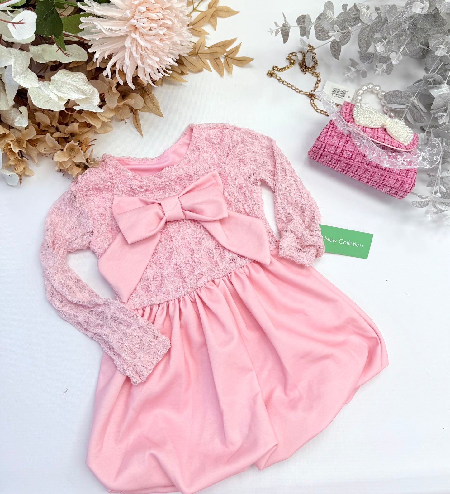 Pink bow dress