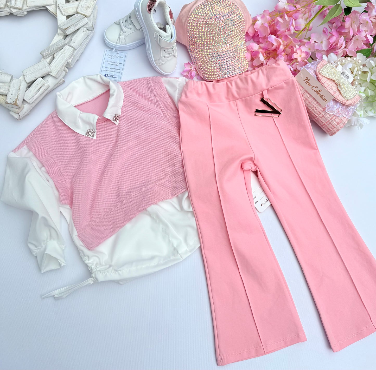Pink flared pants