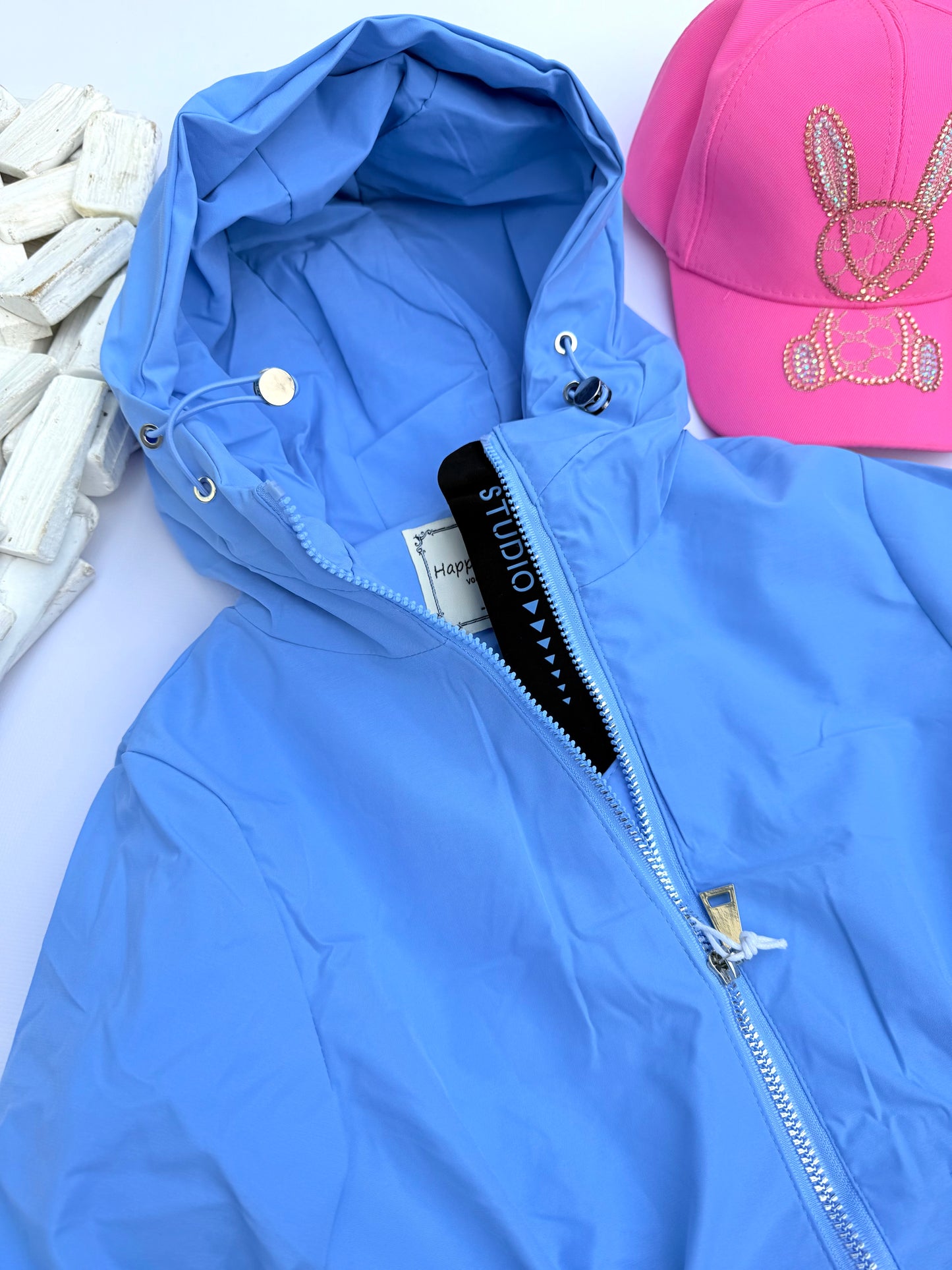Blue waterproof jacket