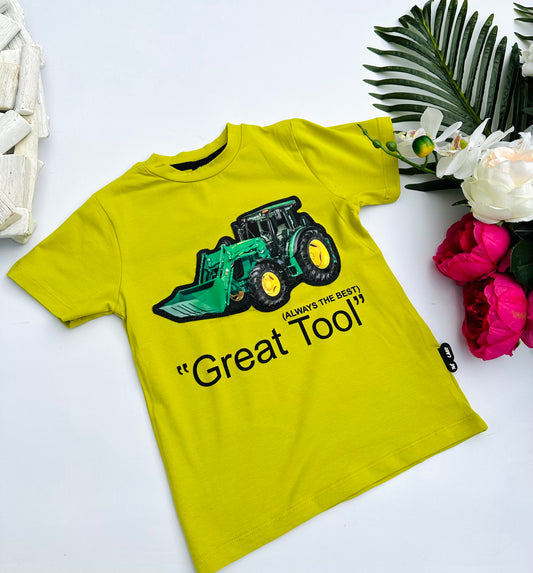 Lime tractor t shirt (flashing light )