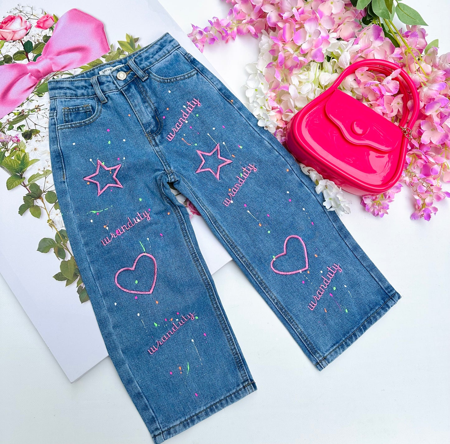 Heart denim jeans