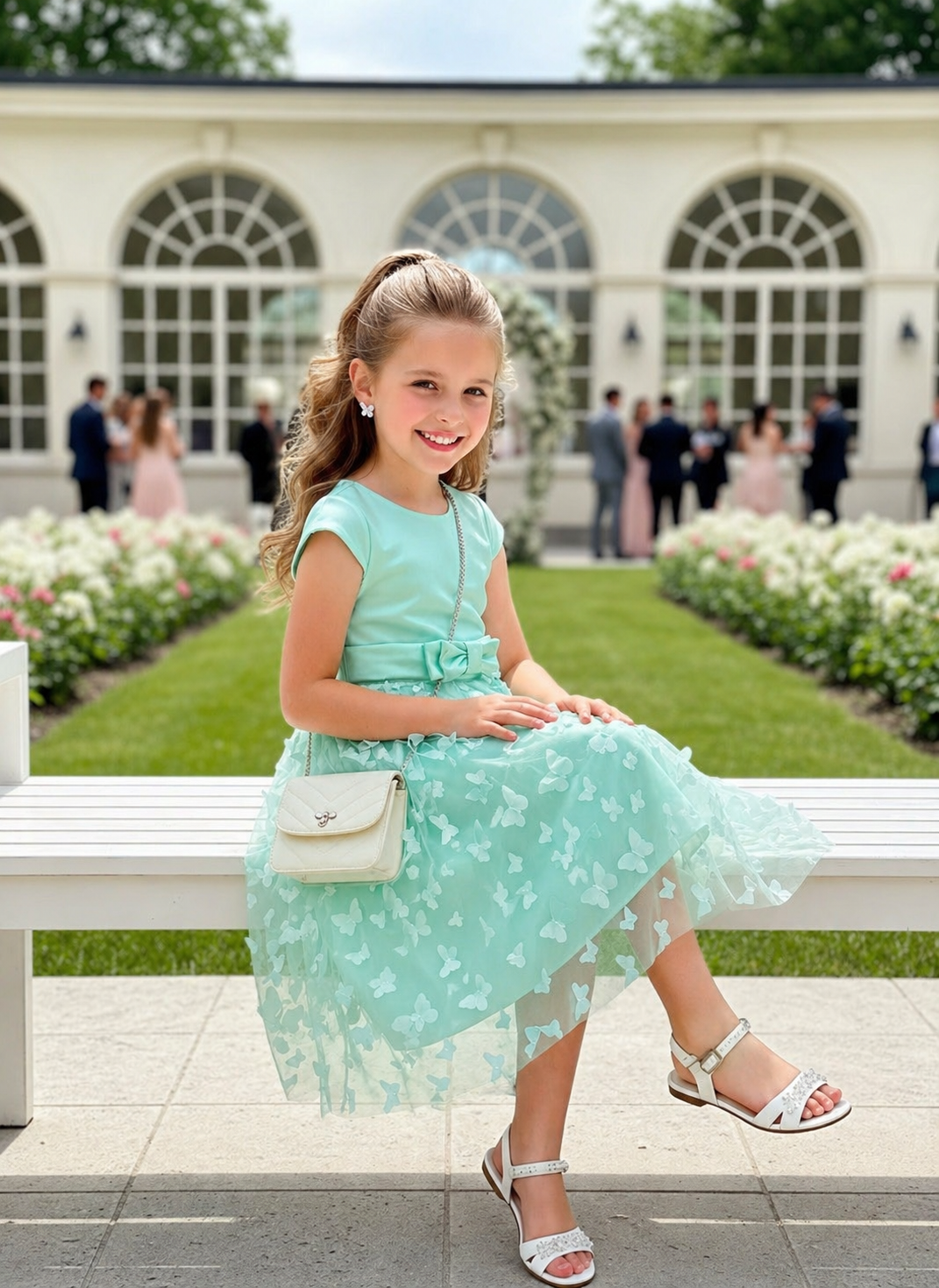 Mint butterfly dress