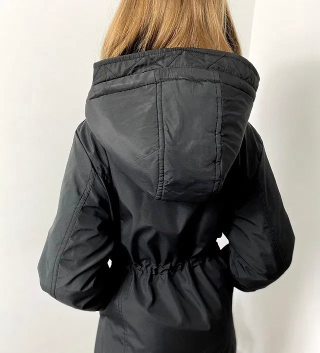 Black parka jacket