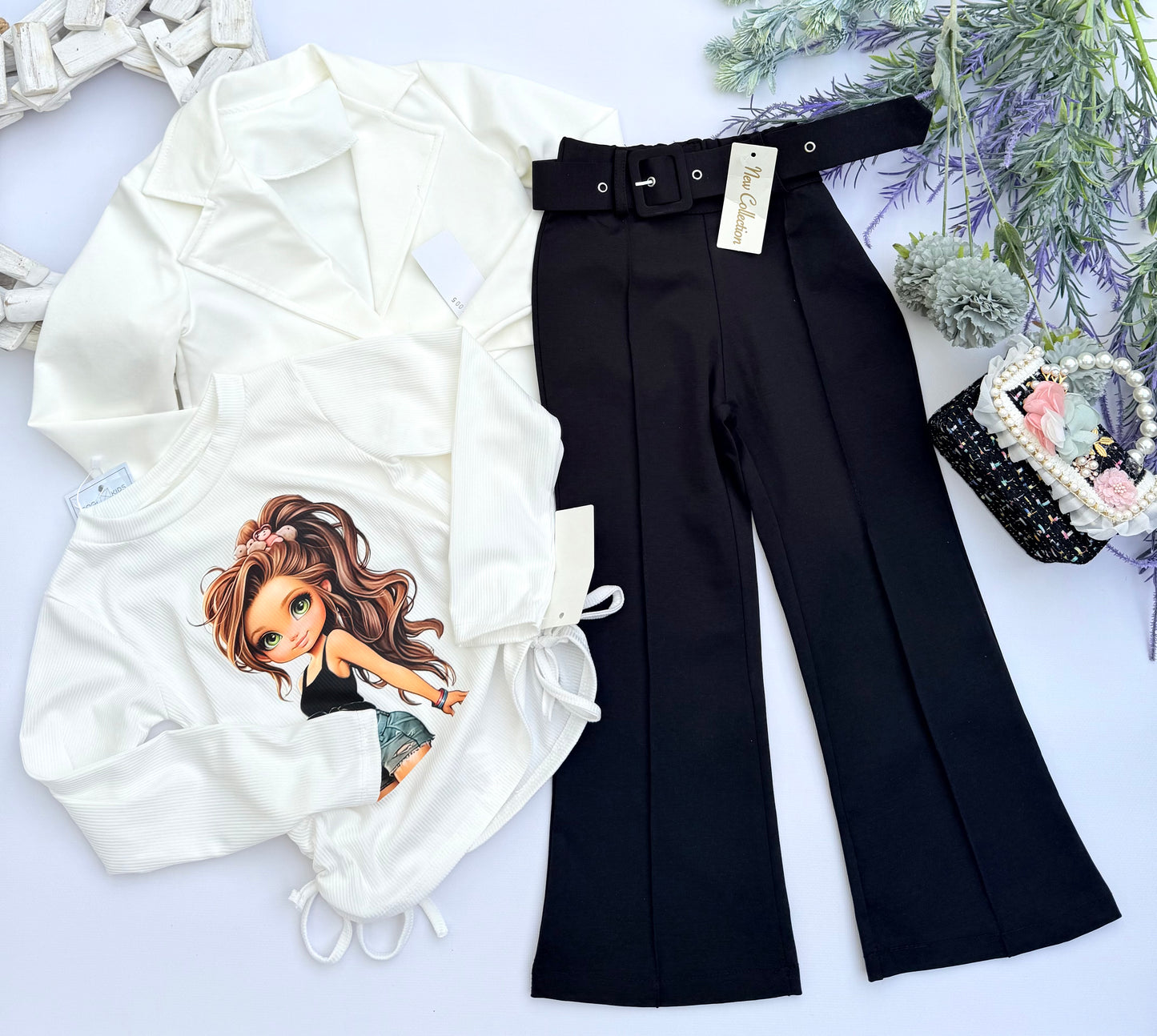 Black flared pants