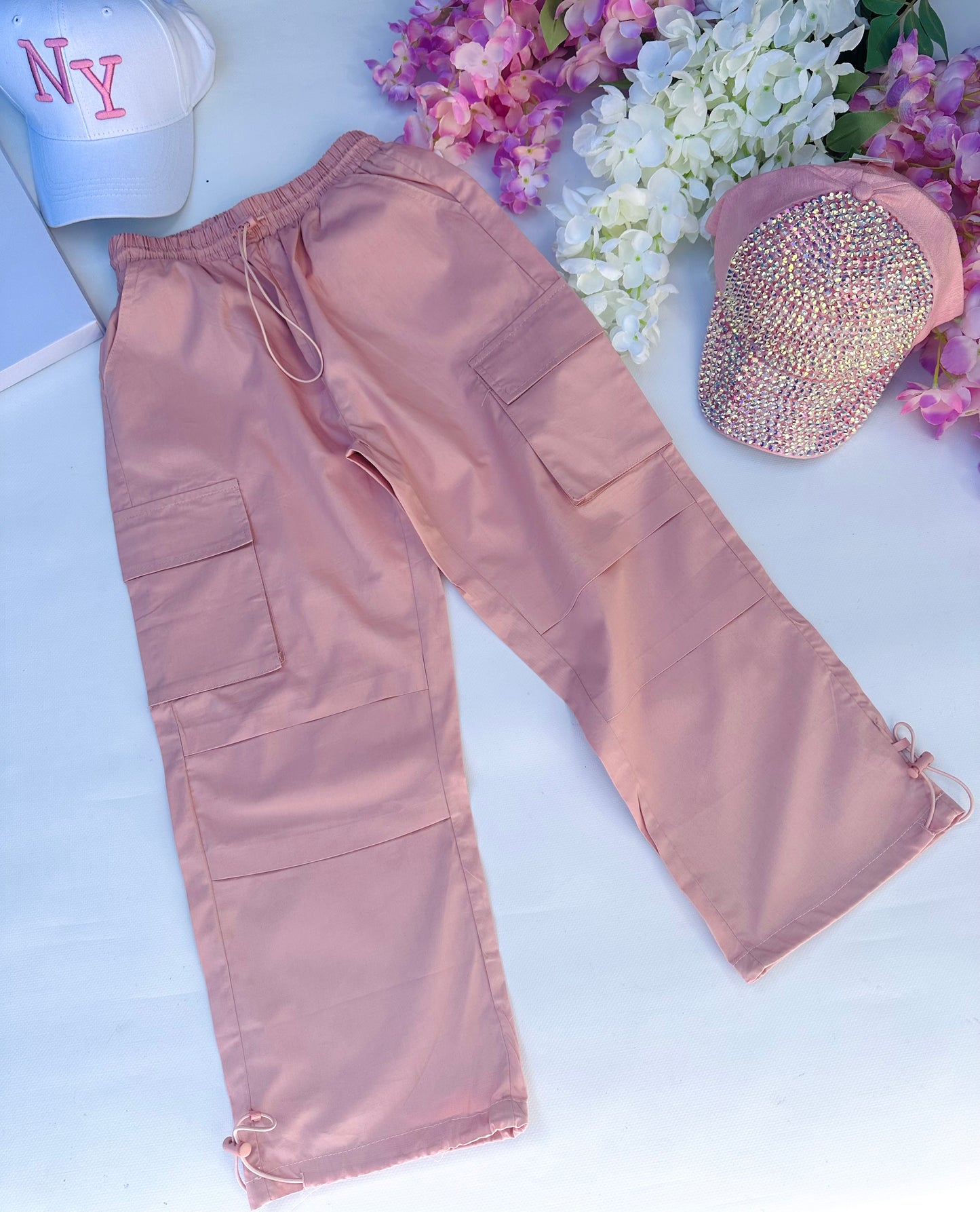 Pink cargo pants