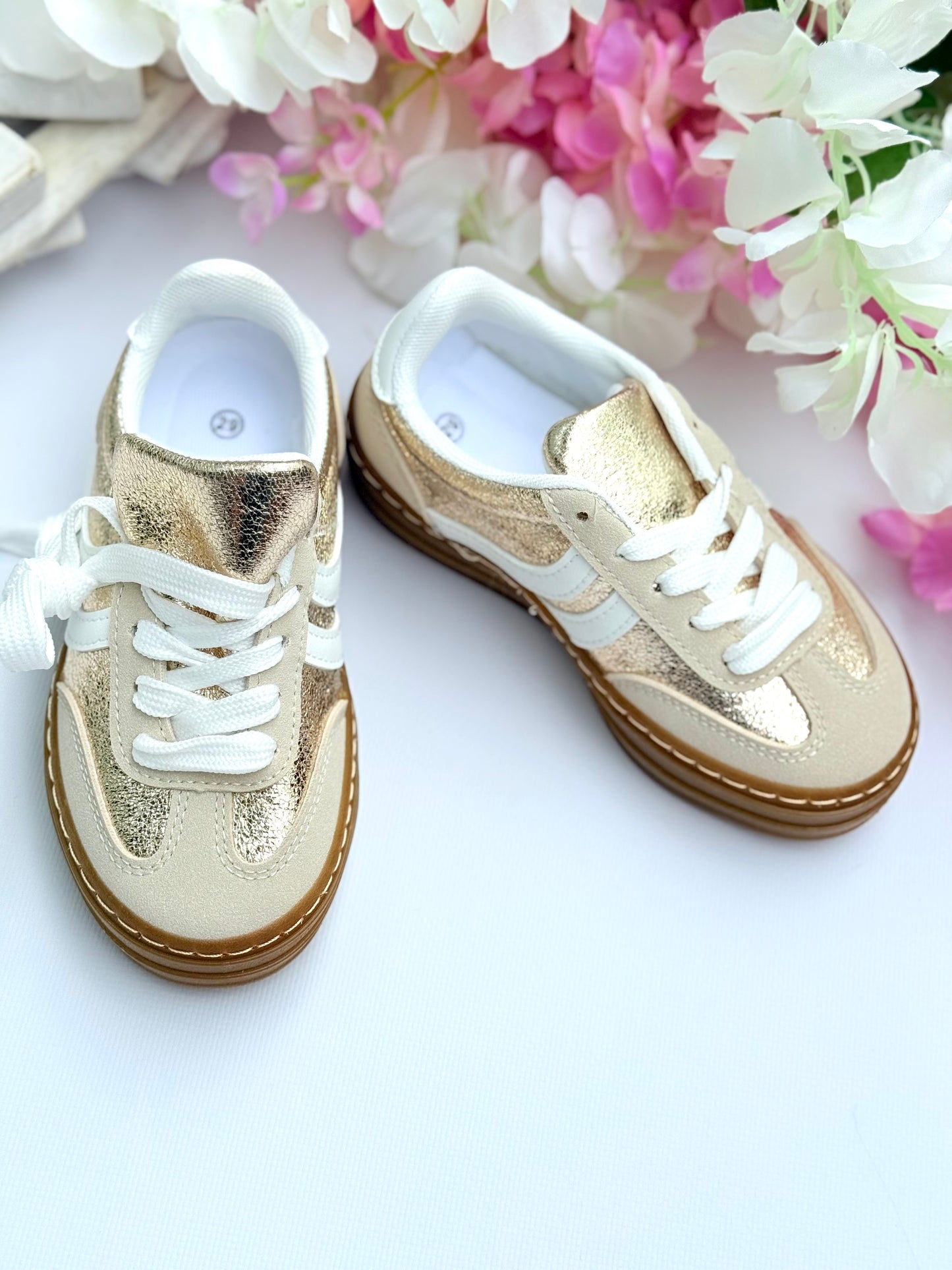 Gold sneakers