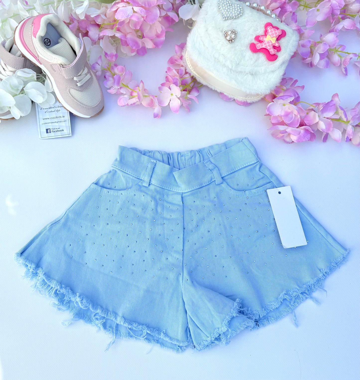 Blue sparkle shorts