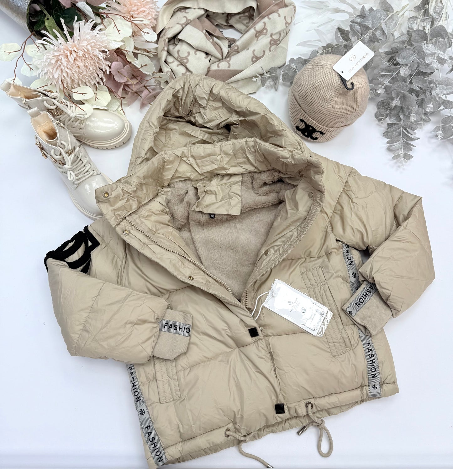 Beige winter jacket