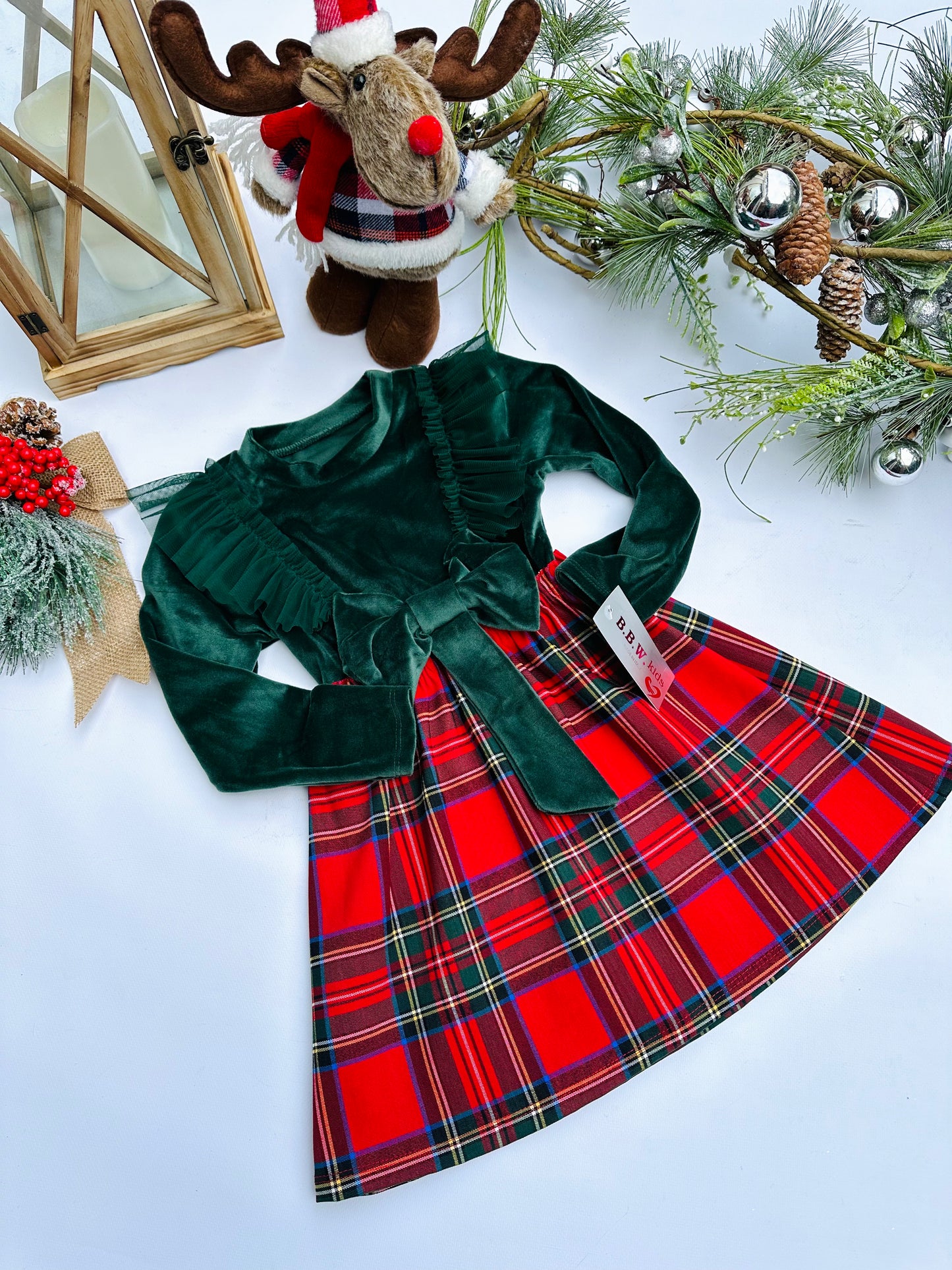 Velvet green dress