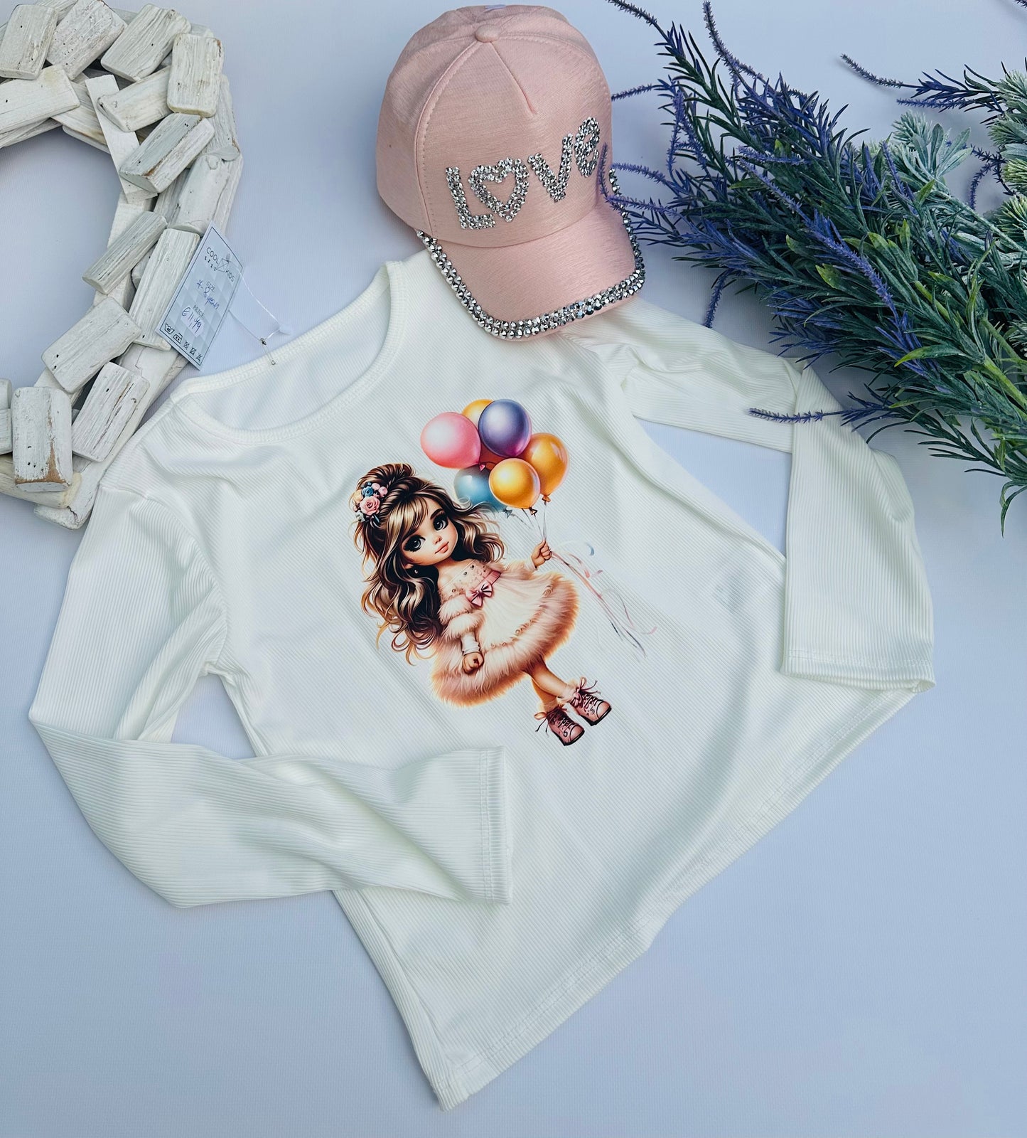 White balloons top