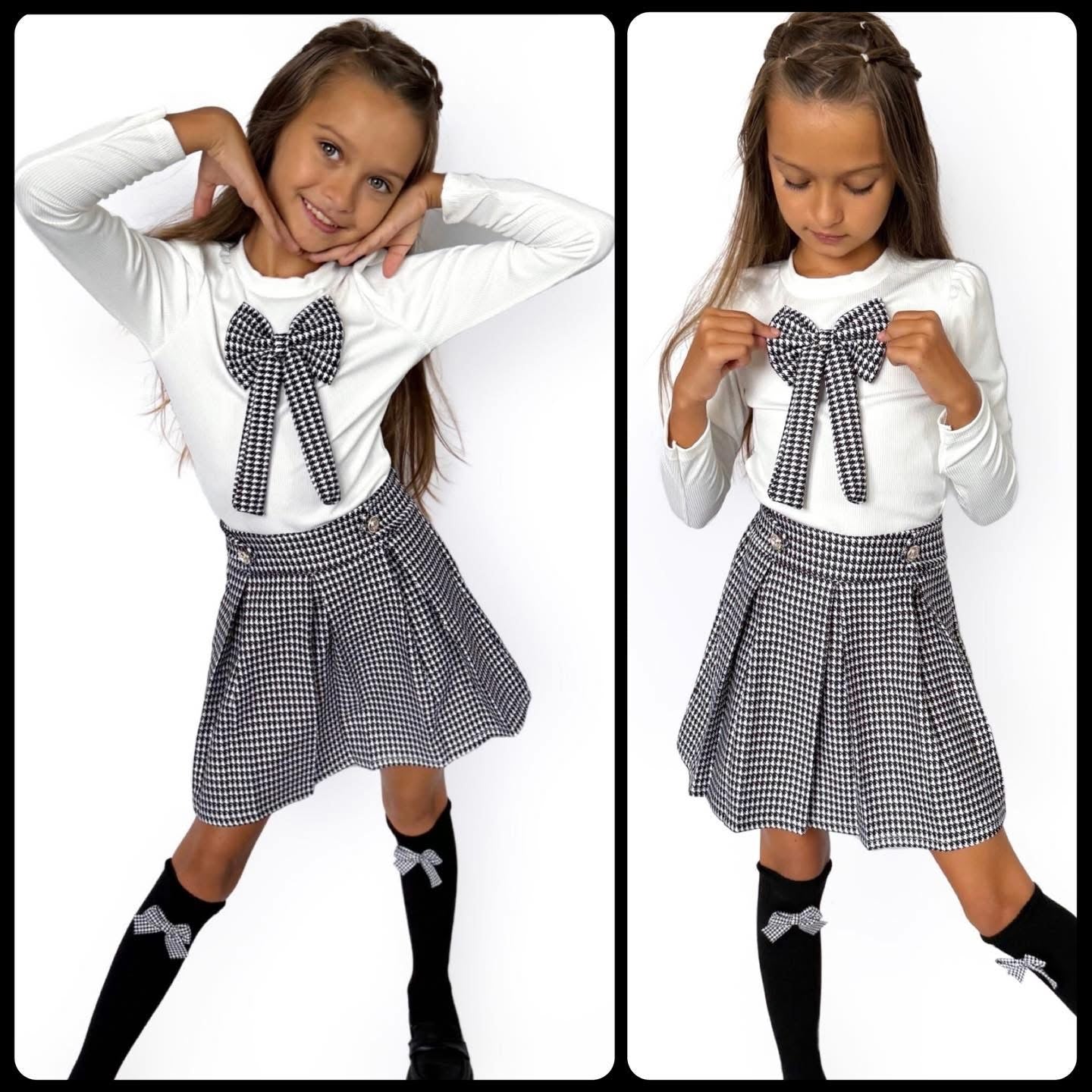 Bow checked set