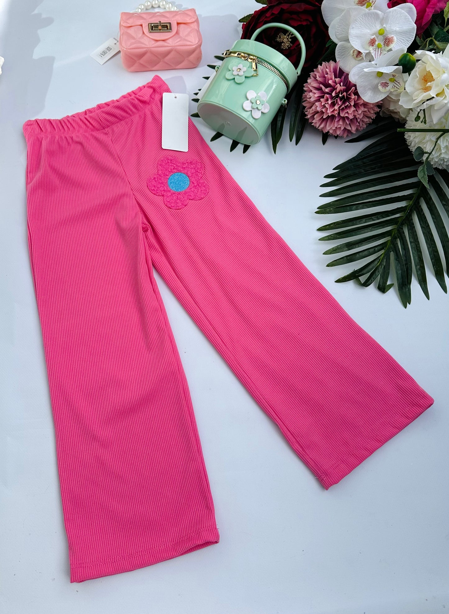Pink flower pants