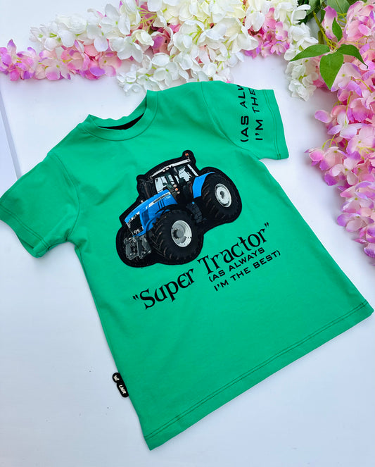Green tractor t shirt ( flashing light )