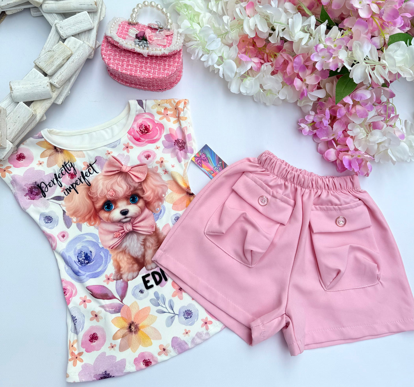 Flower puppy t shirt