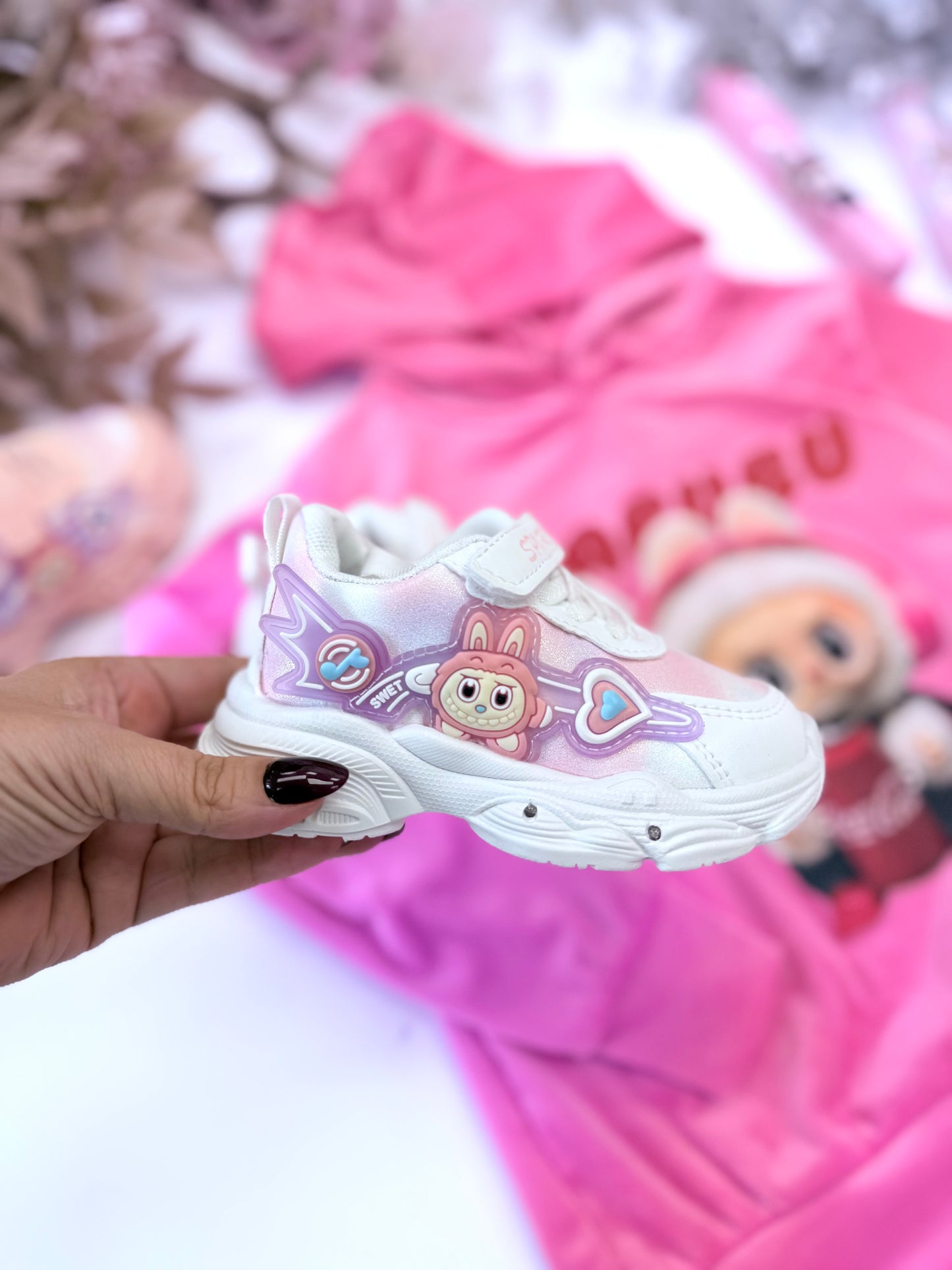 Labubu white sneakers