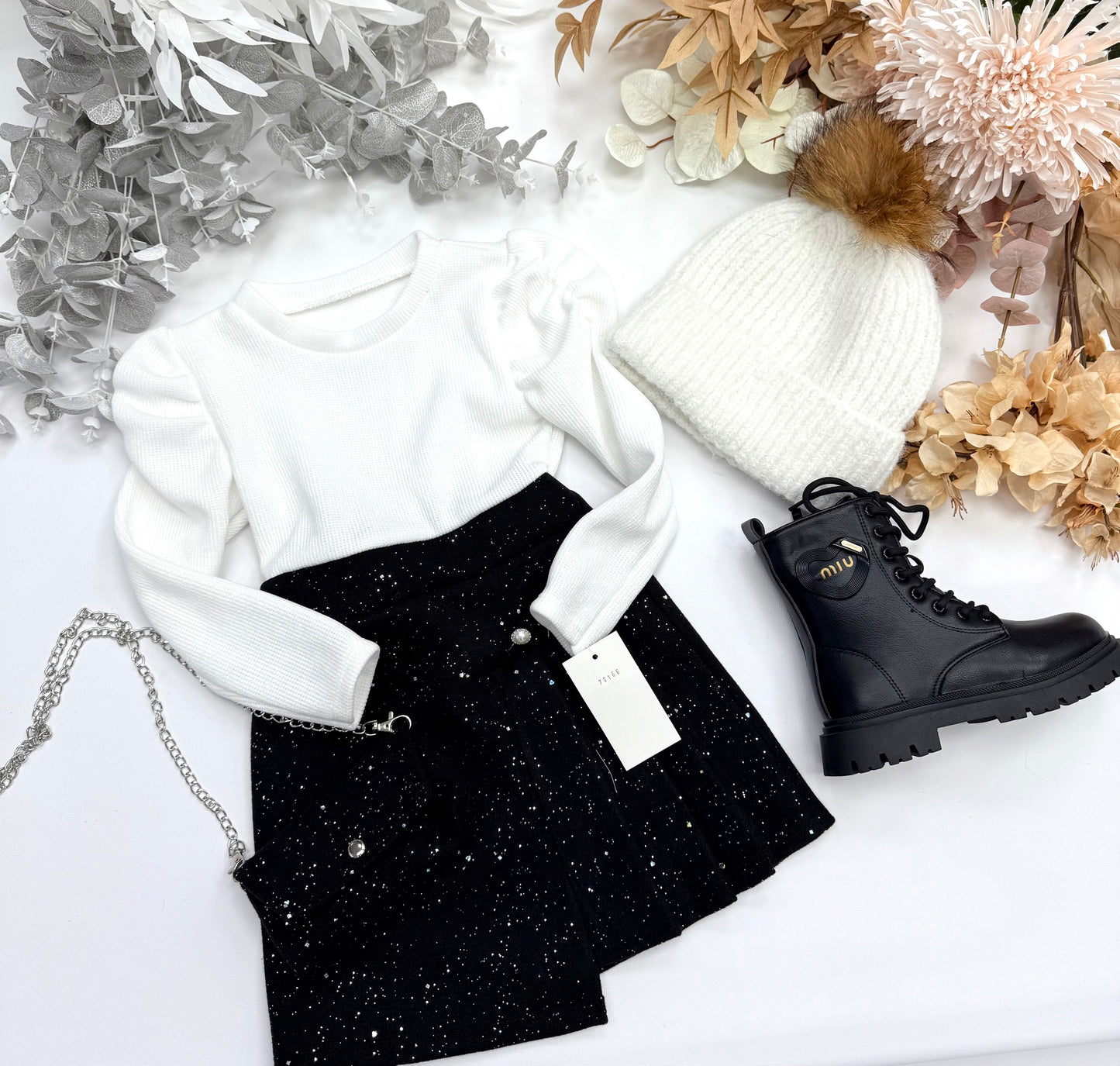 Black dress with bag