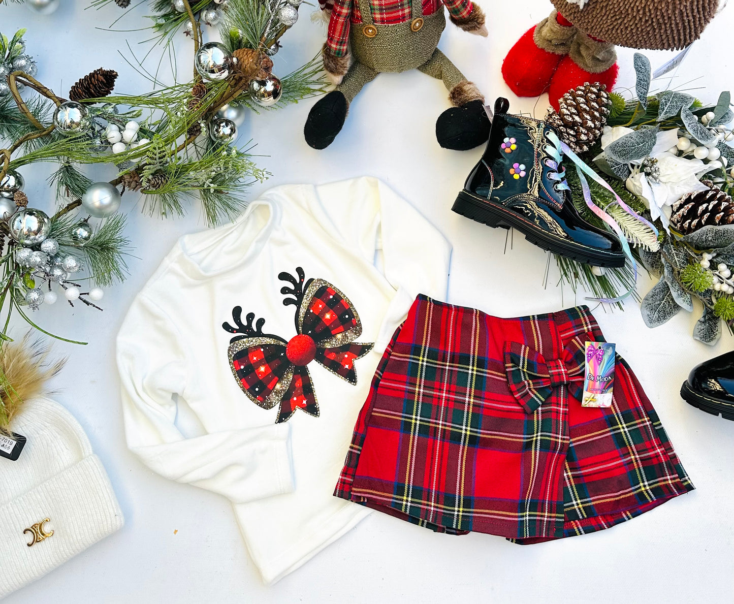 Tartan bow skorts