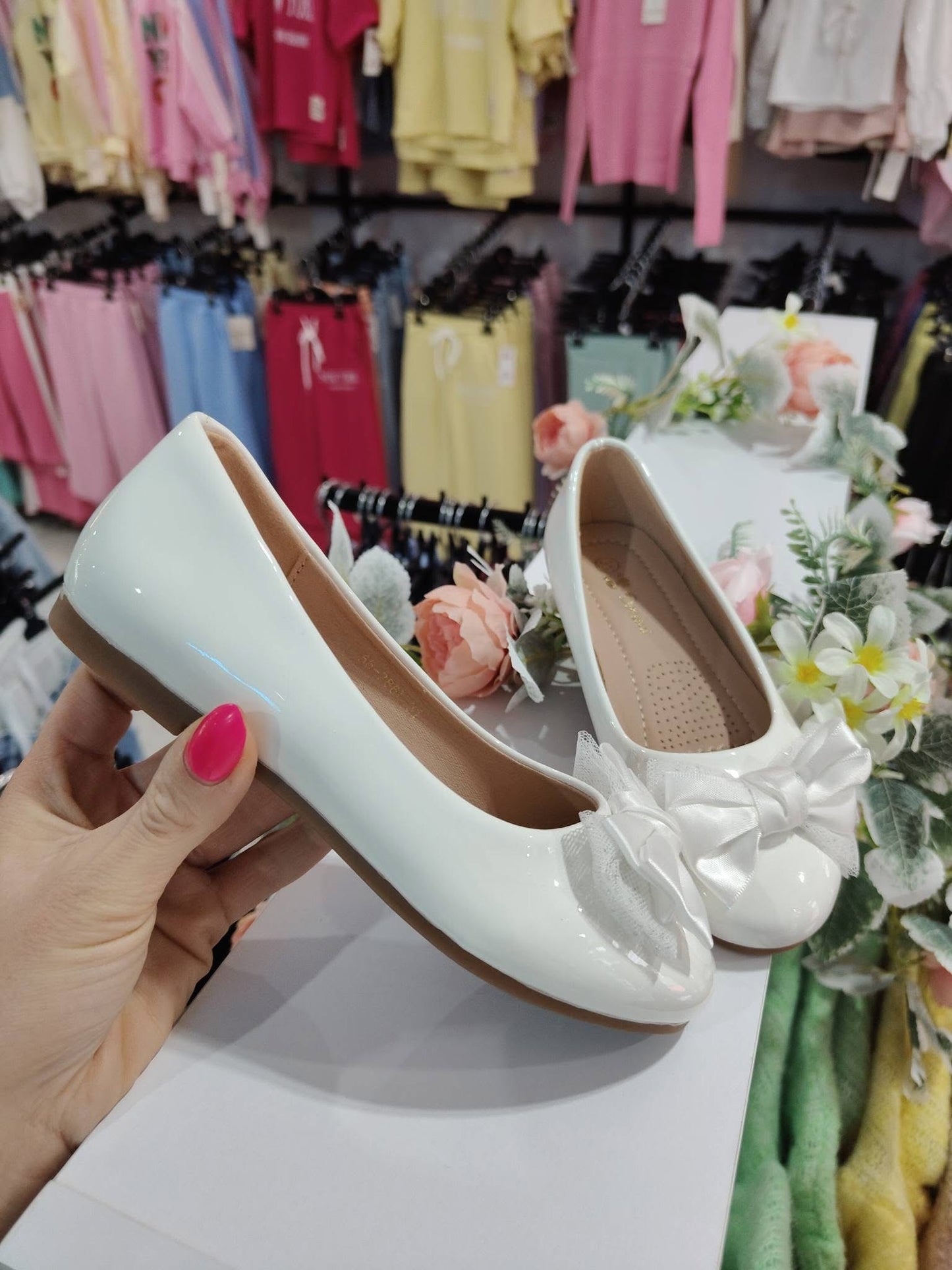 White ballerina with bow