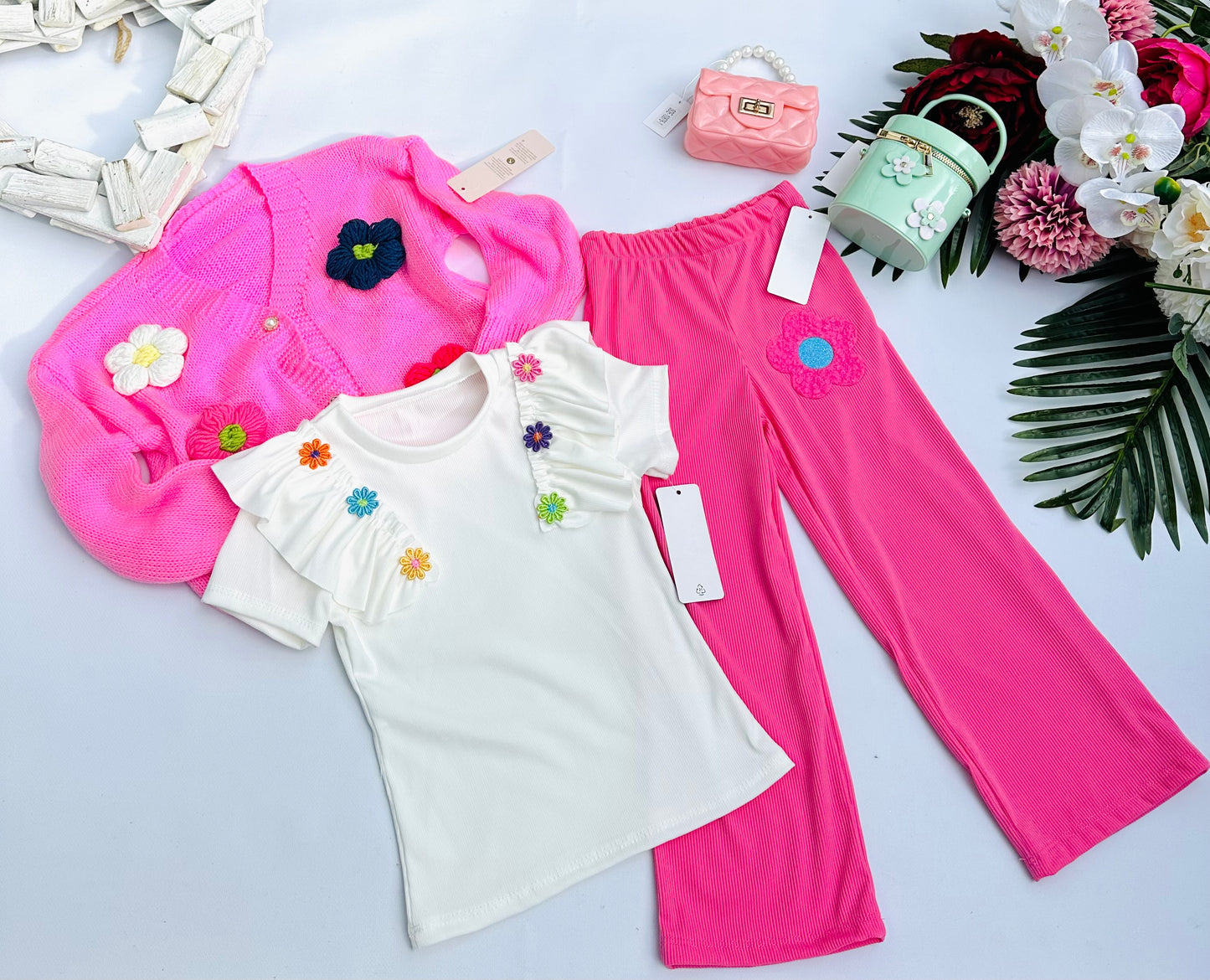 Pink flower pants