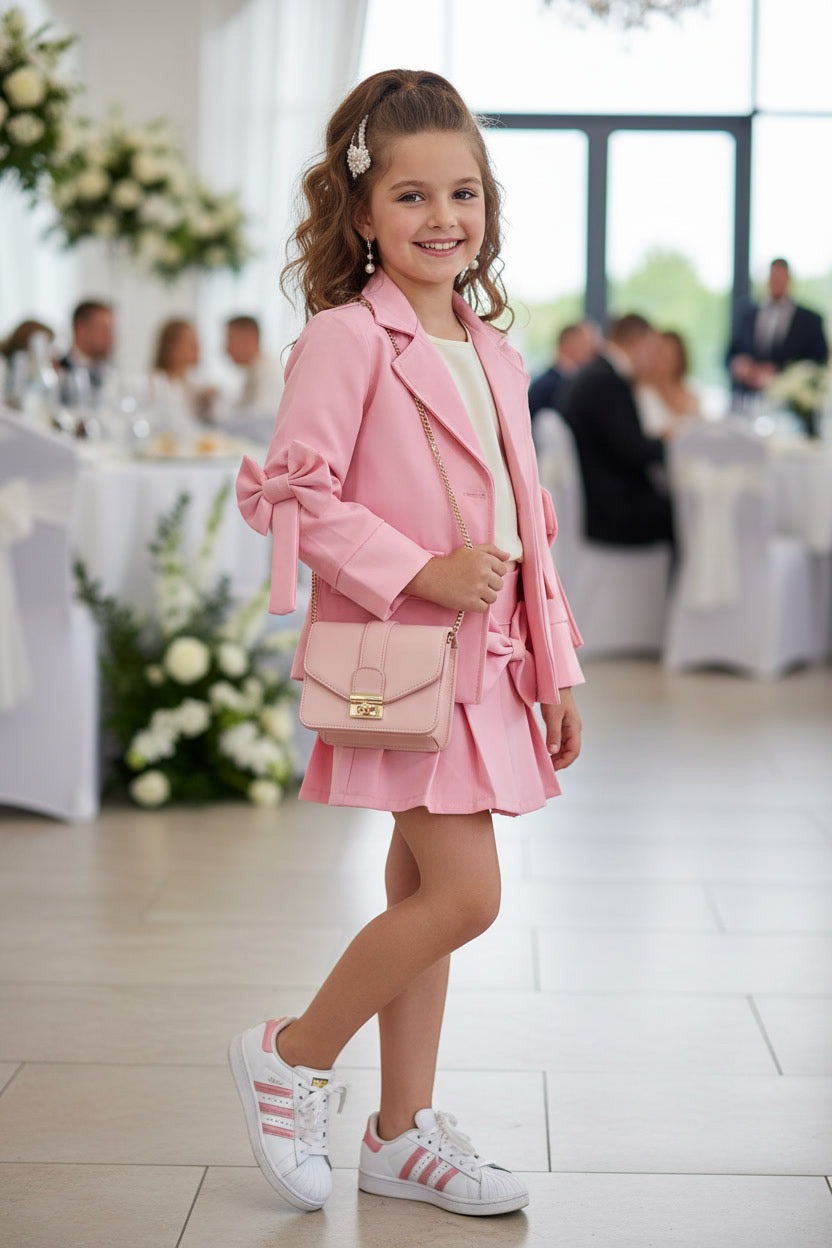 Pink bow elegant set