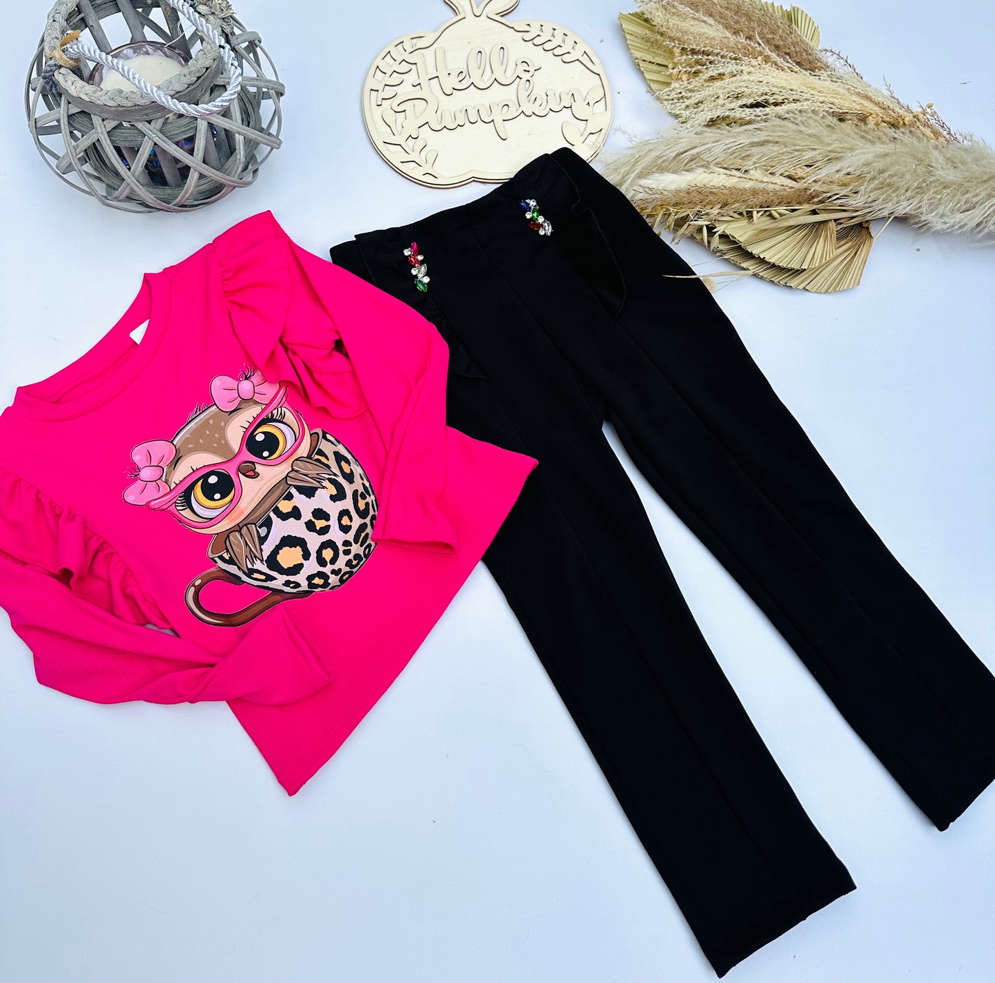 Pink owl top