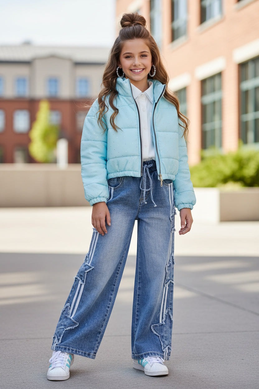Star denim pants