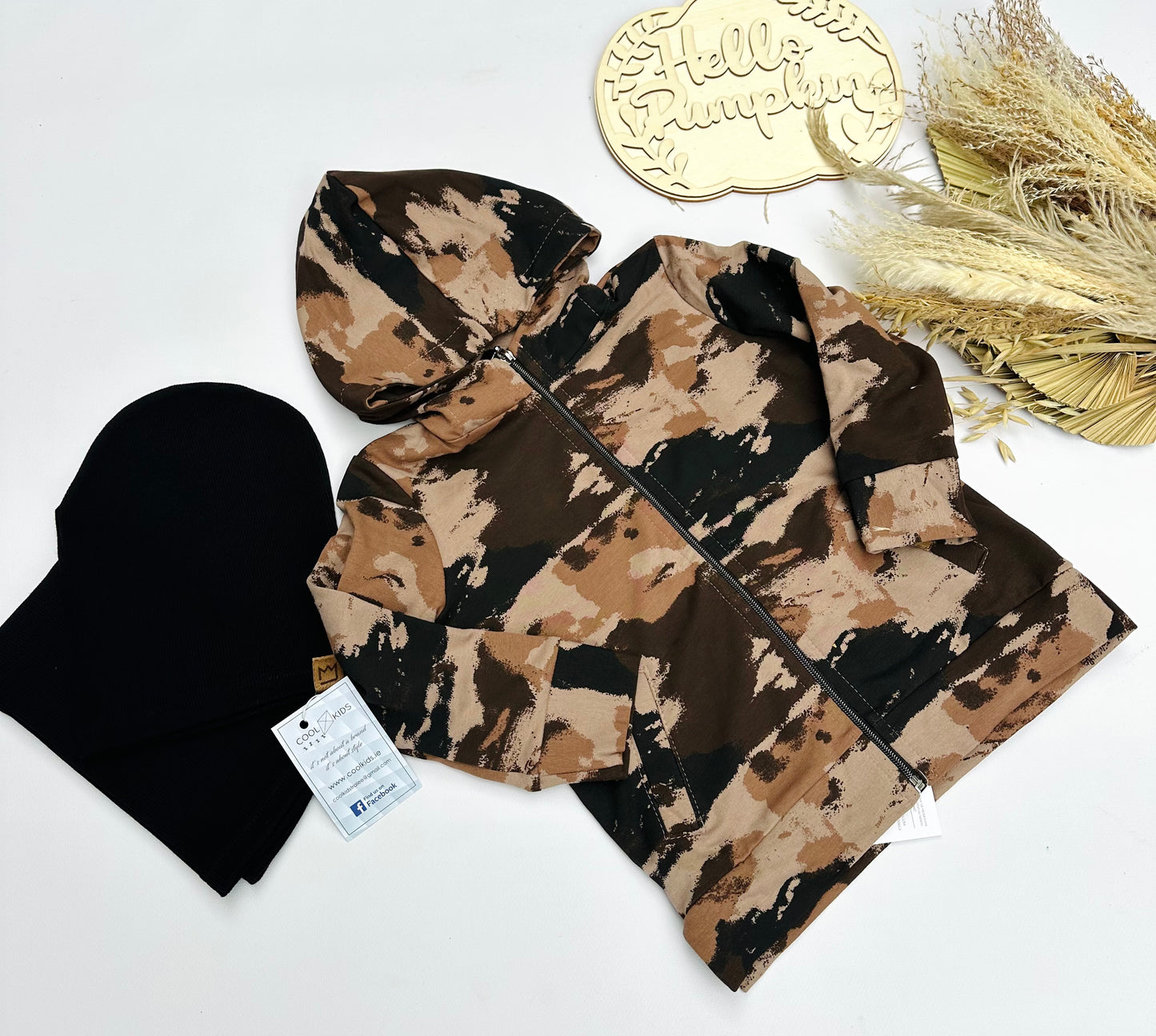 Brown camouflage hoodie