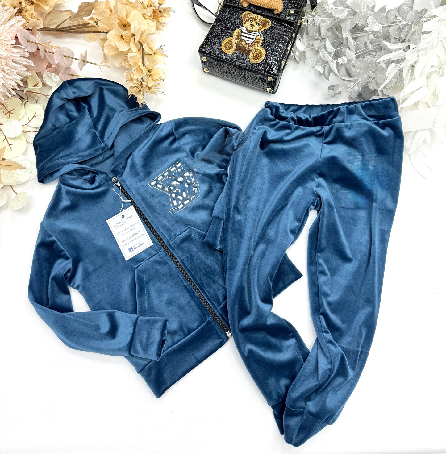 Blue velvet tracksuit
