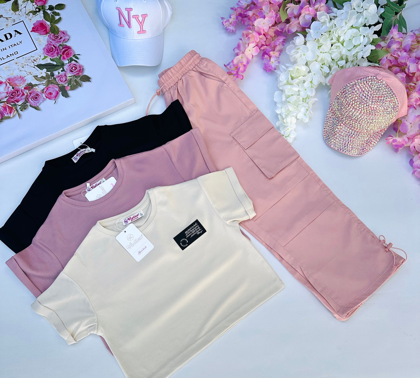 Pink cargo pants