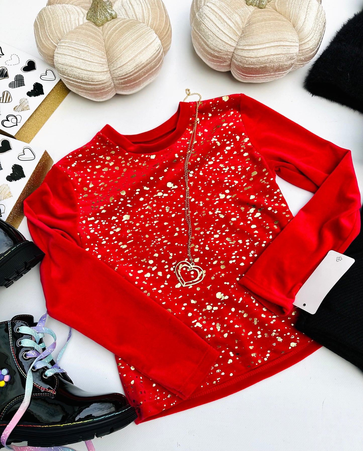 Red velvet top