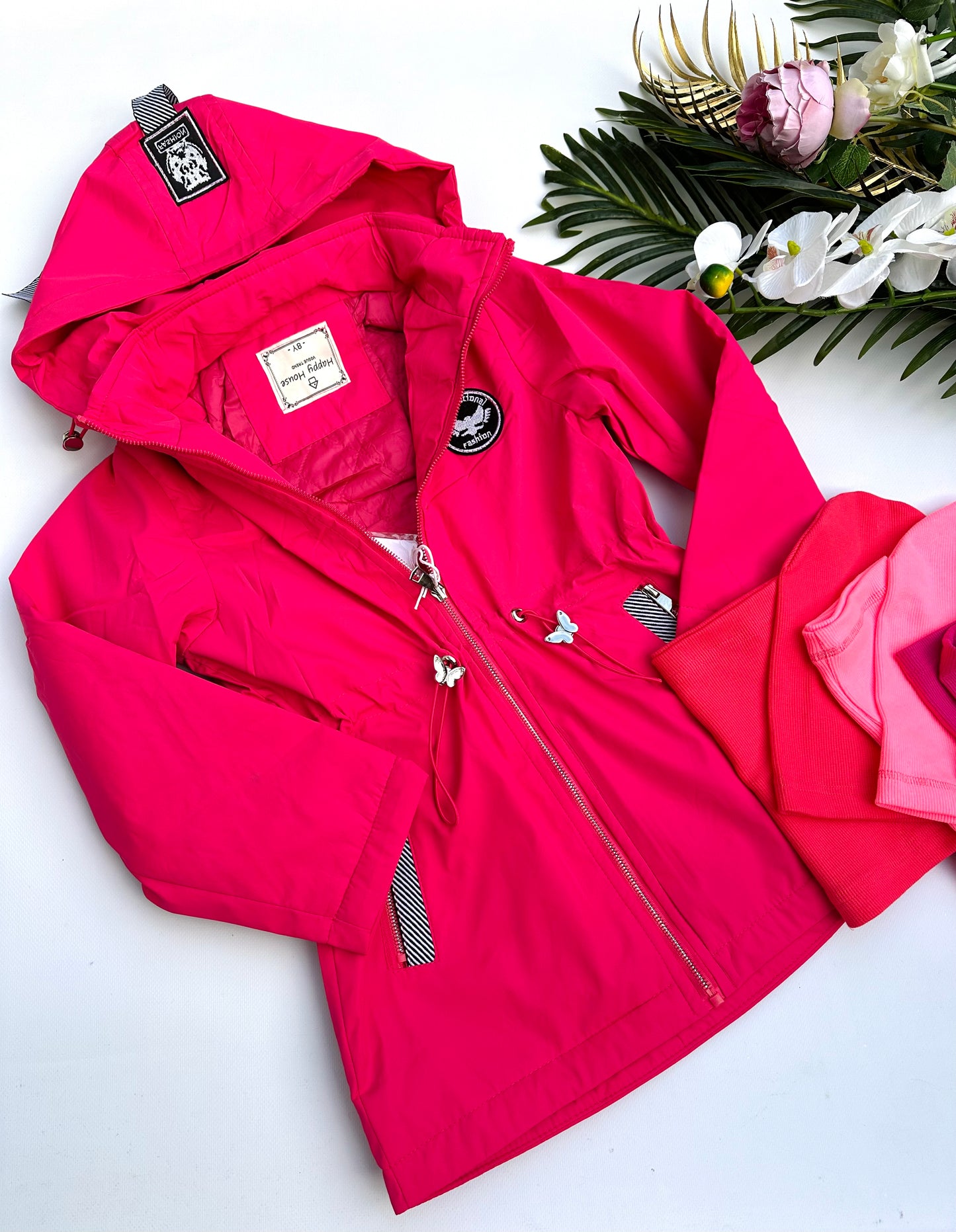 Pink parka jacket