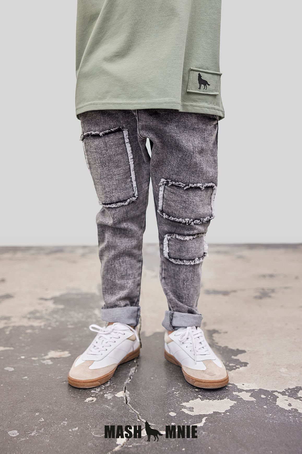 Black denim soft pants