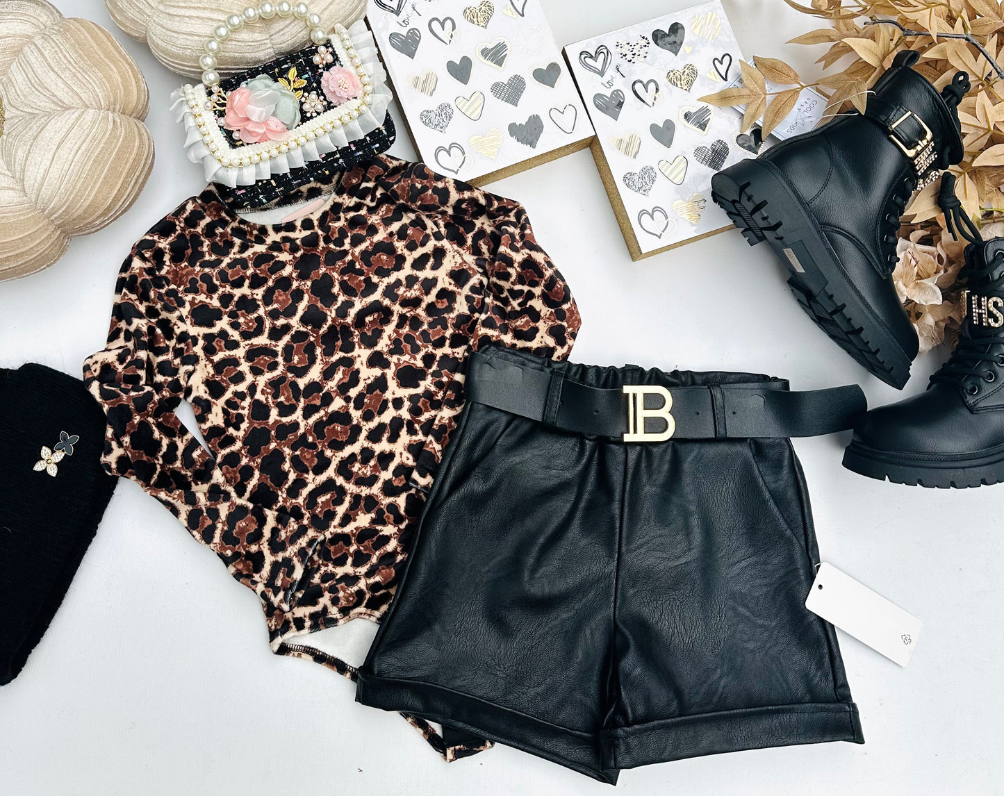 Velvet wild print bodysuit