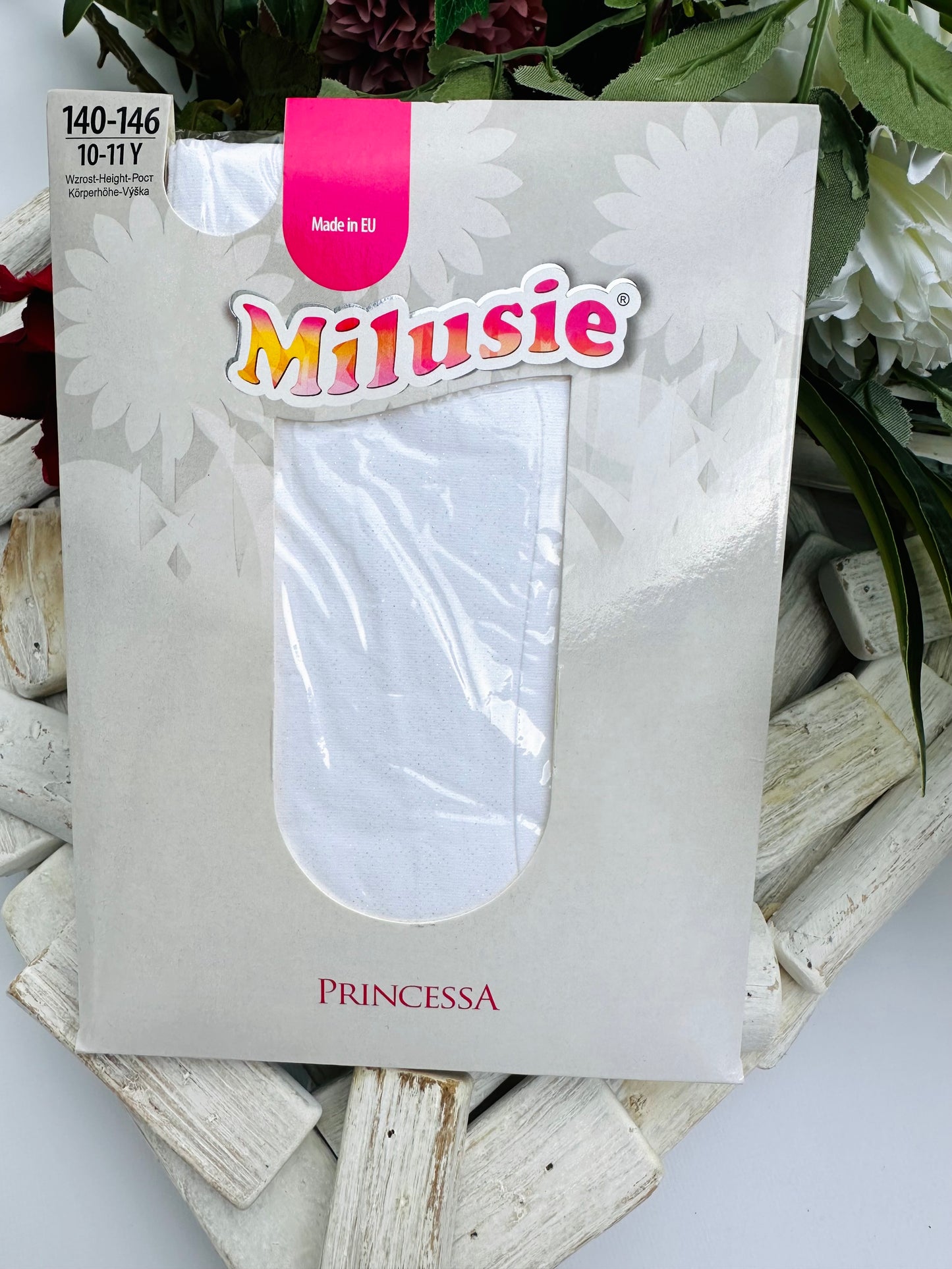 White sparkle tights