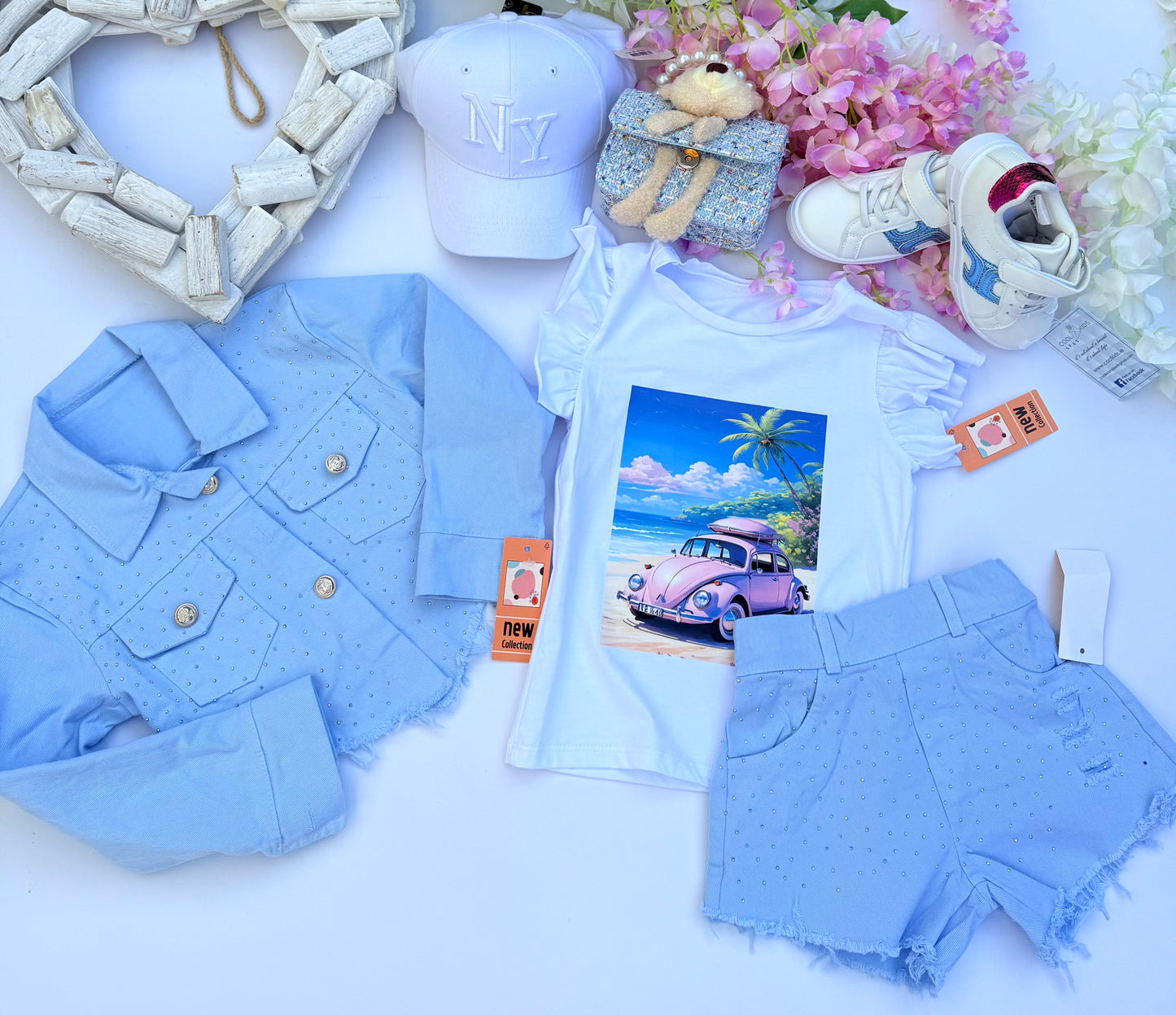 Blue sparkle shorts