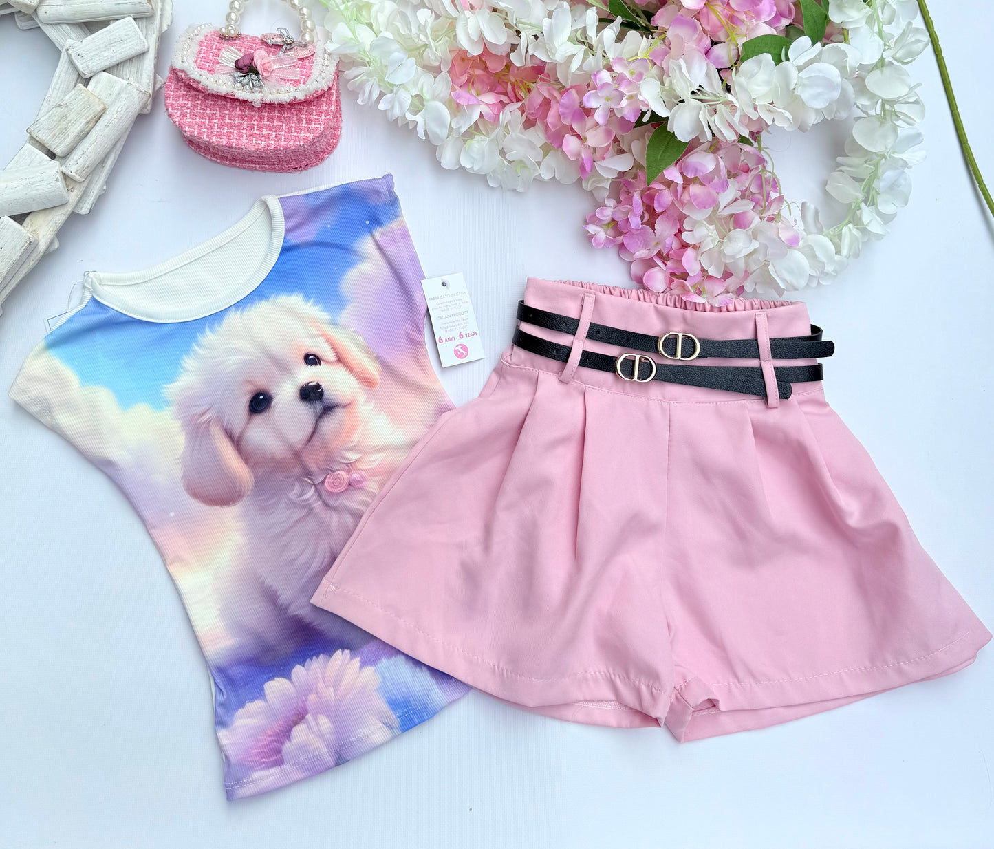 Pink high waist shorts
