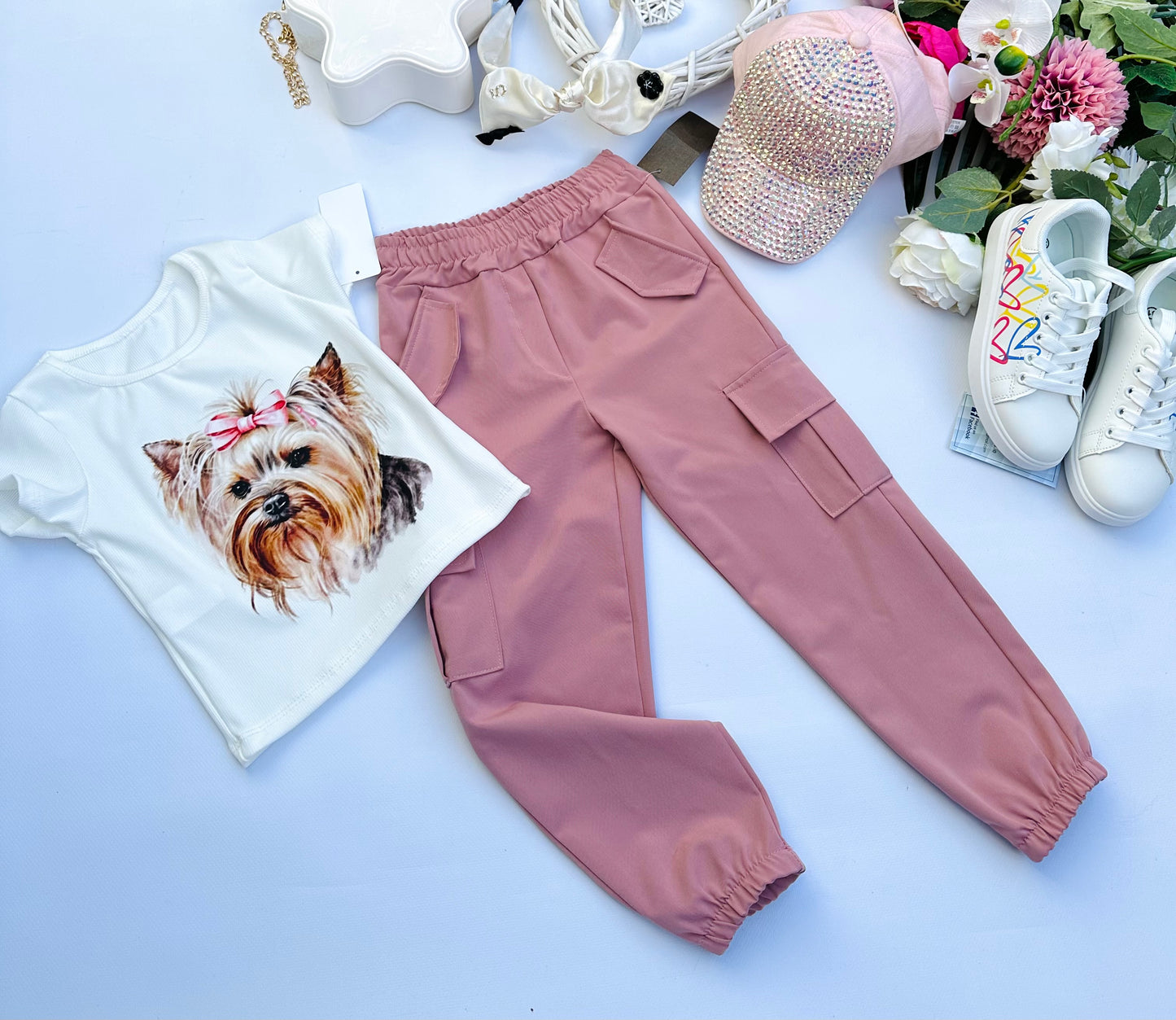 Pink cargo pants