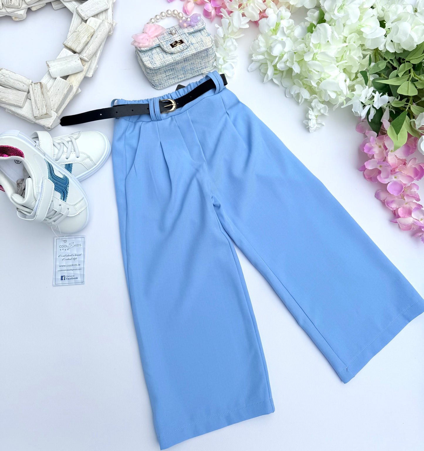 Blue wide leg pants