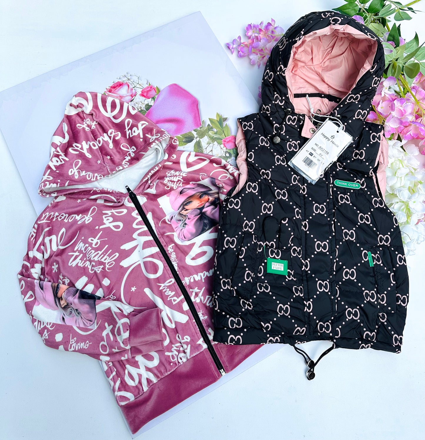 Light pink velvet hoodie