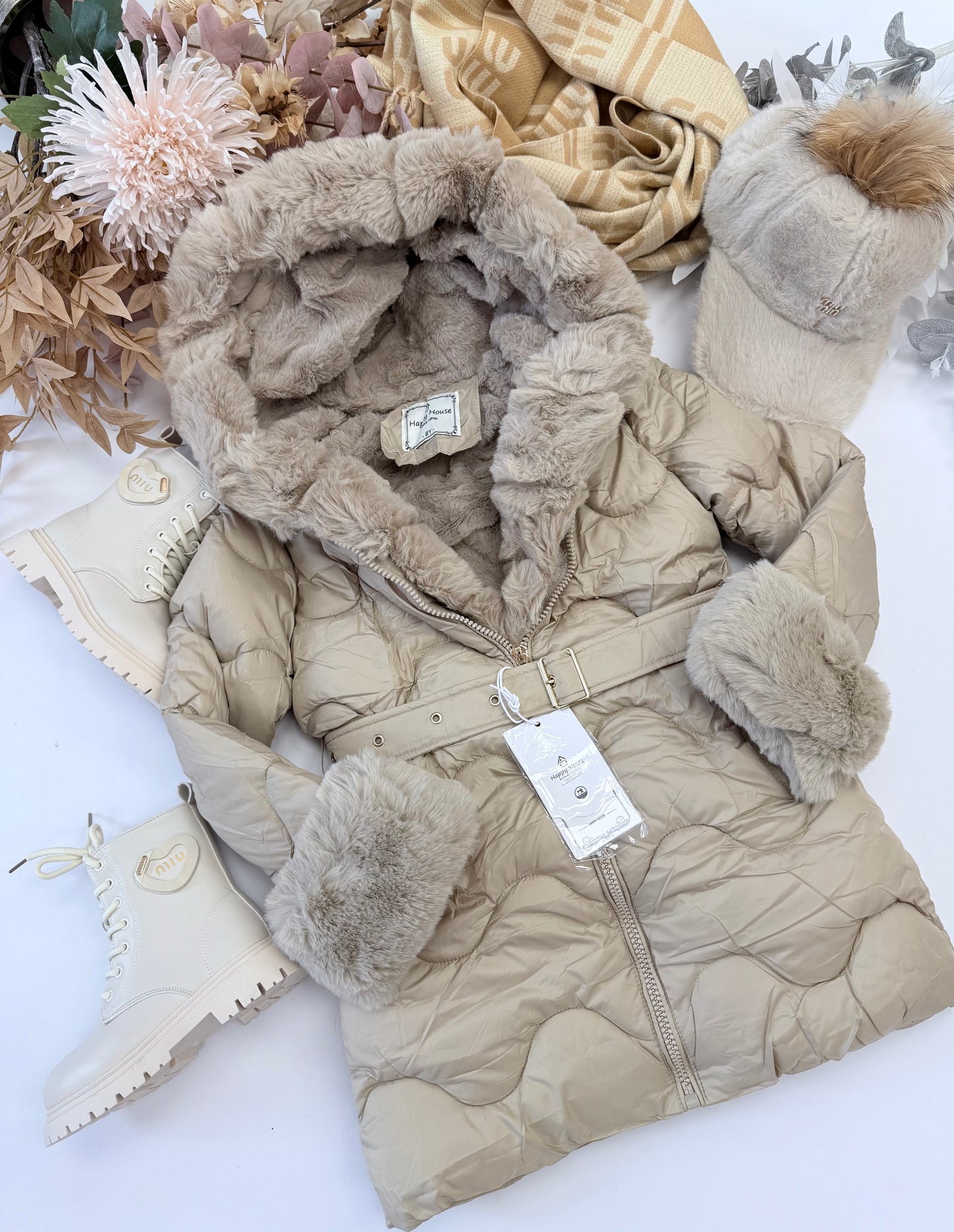 Beige winter jacket